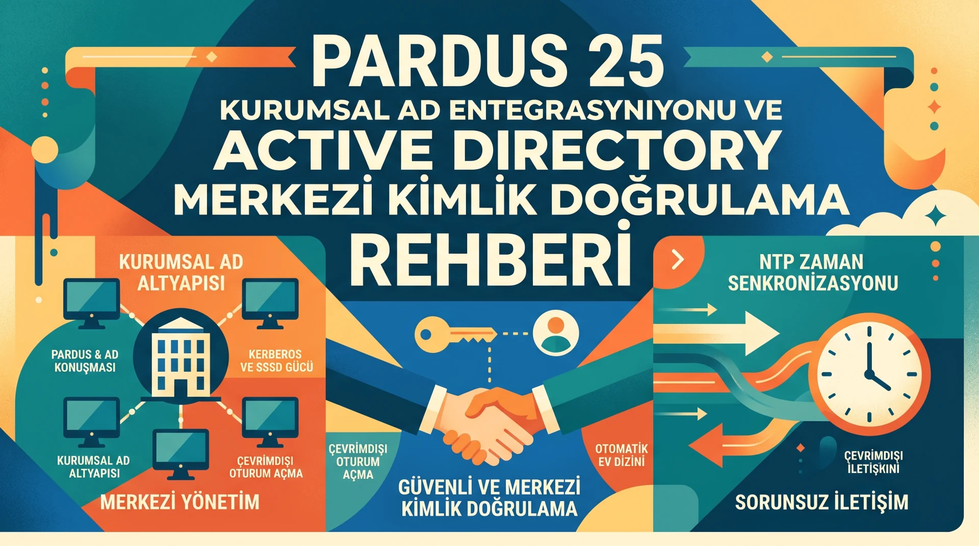 Pardus 25 Active Directory Entegrasyonu ve Merkezi Kimlik Doğrulama Afişi