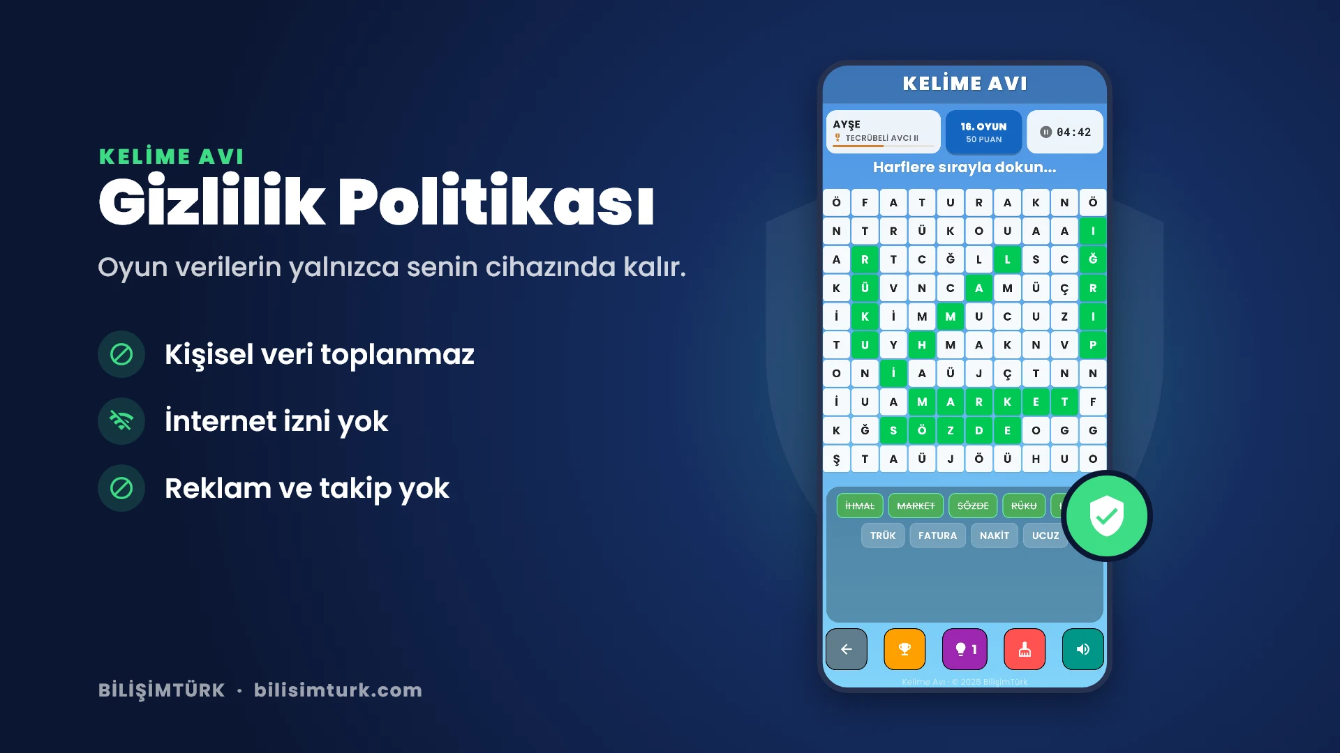 Kelime Avı - Gizlilik Politikası